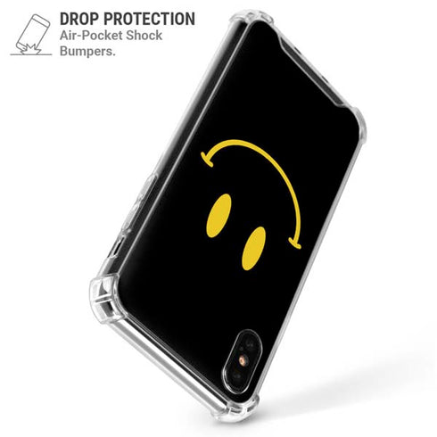Black Happy Face iPhone XS Max Clear Case